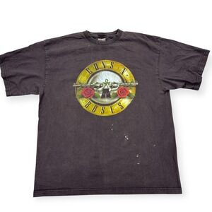 Vintage Guns 'N Roses Shirt Men's XL Brown Short Sleeve‎ Band Rock Artimonde